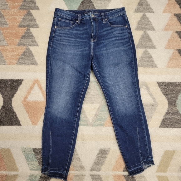 Jag Jeans Womens Viola Blue Denim High Rise Raw Hem Skinny Jeans 12 - Picture 2 of 8